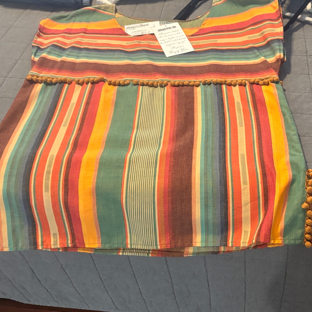 Southwestern Boho Colorful Striped Women's Blouse